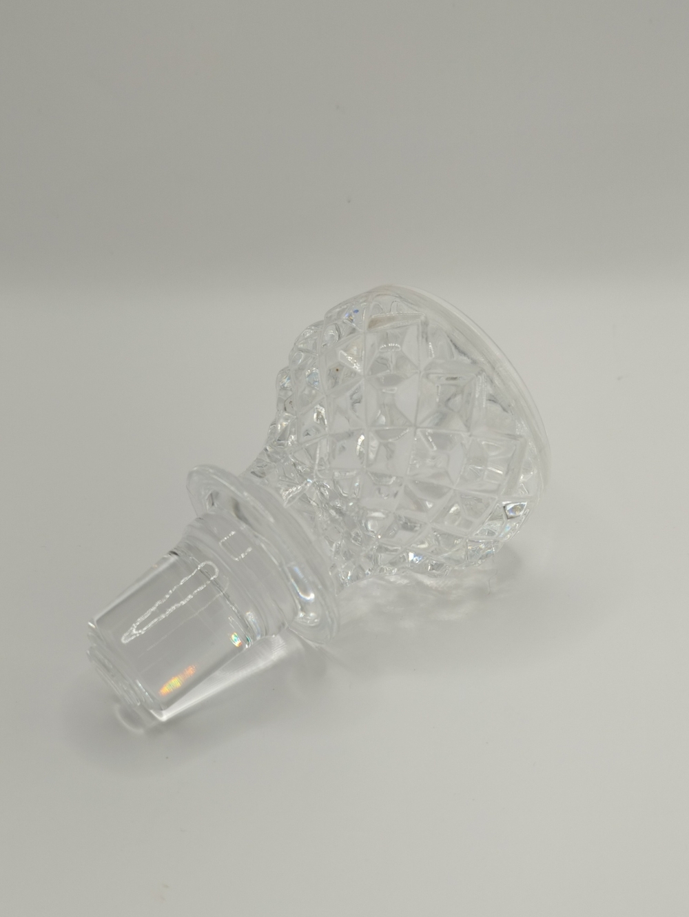 Vintage CRISTAL D'ARQUES 'Longchamp' CRYSTAL Diamond PATTERN Decanter Topper